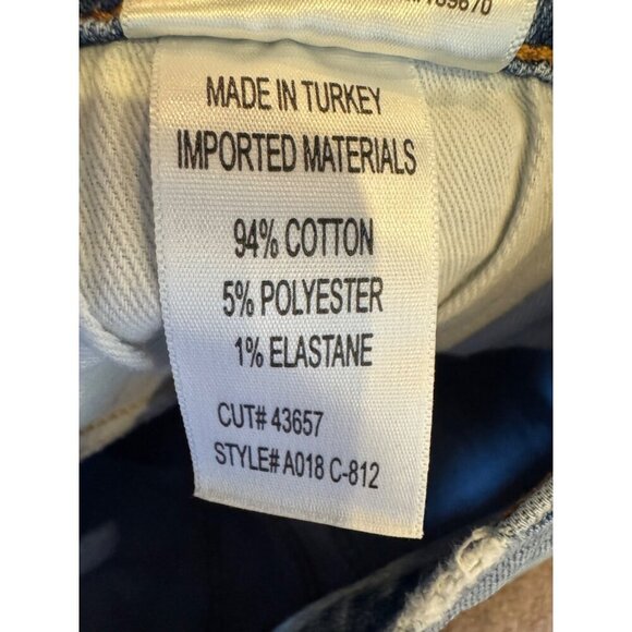 Agolde Jeans Women 29 Blue Light Wash Sophie Cropped Chewed Hem Distressed Retro - Picture 12 of 12